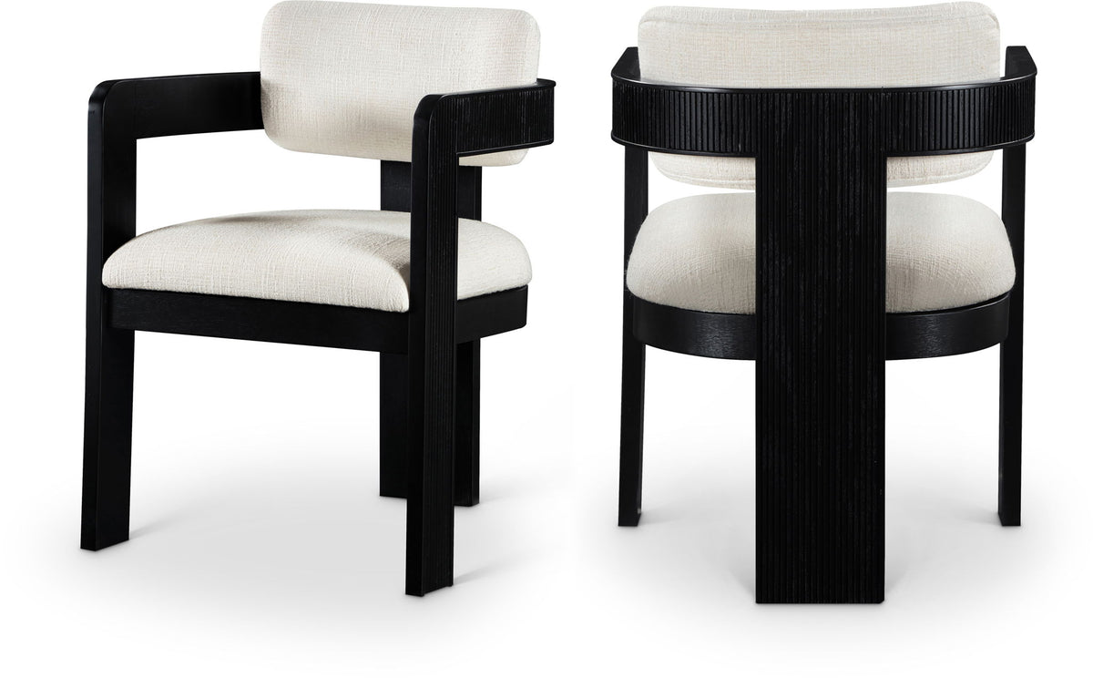 Sacha - Linen Dining Chair With Black Base (Set of 2)