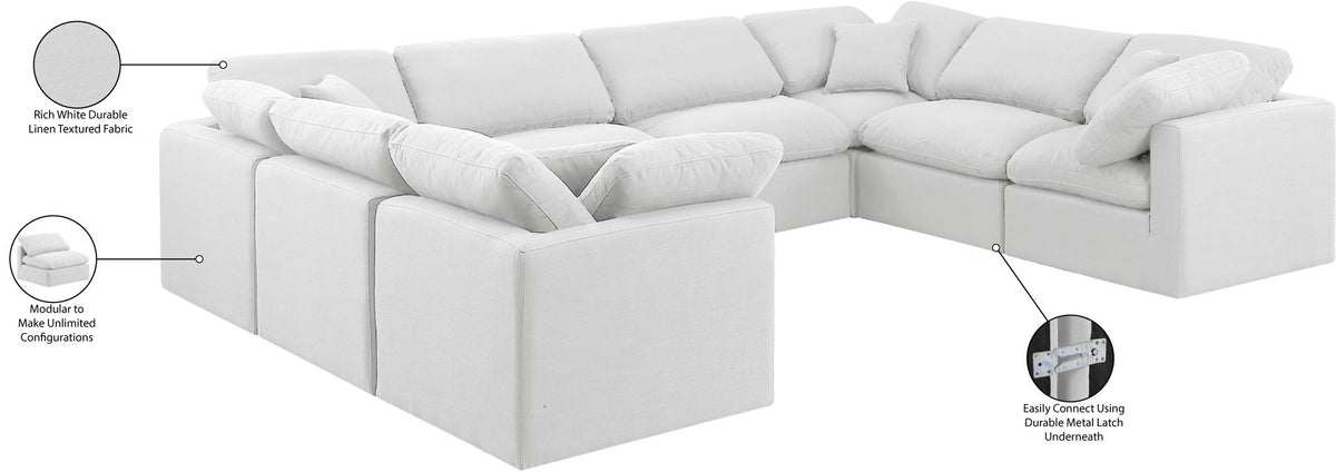 Indulge - Linen 8 Piece Modular Sectional - White