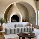 Ames - 3 Piece Boucle Upholstered Modular Sofa With 2 Backless Seats