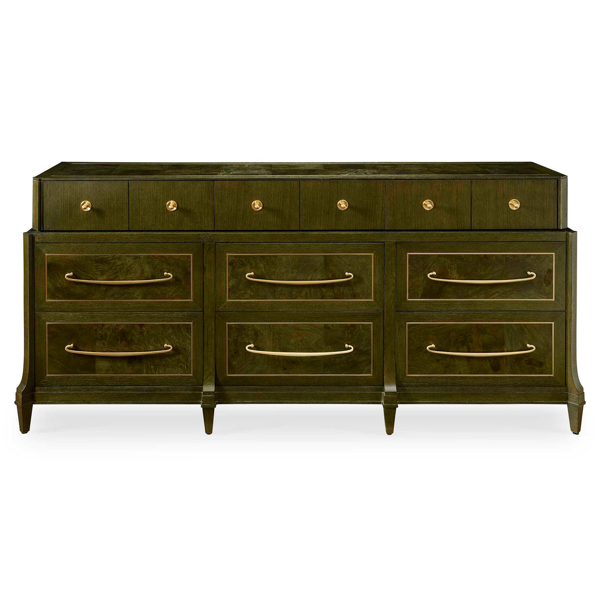 Green With Envy - 9 Drawer Chest - Green / Woodtone
