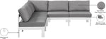 Nizuc - Outdoor Patio 5 Piece Modular Sectional With White Frame