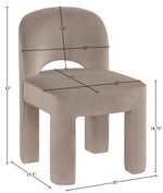 Celine - Velvet Performance Fabric Upholstered Dining Chair (Set of 2) - Taupe