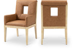 Gwendolyn - Faux Leather Dining Arm Chair With Natural Frame