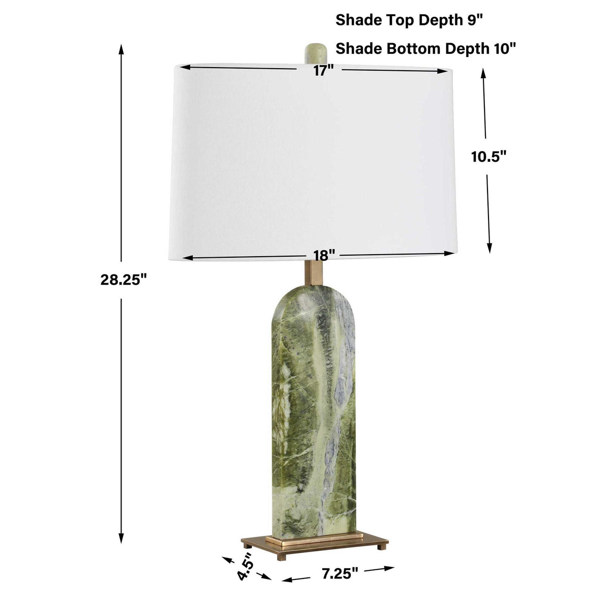 Moorea - Marble Table Lamp - Green