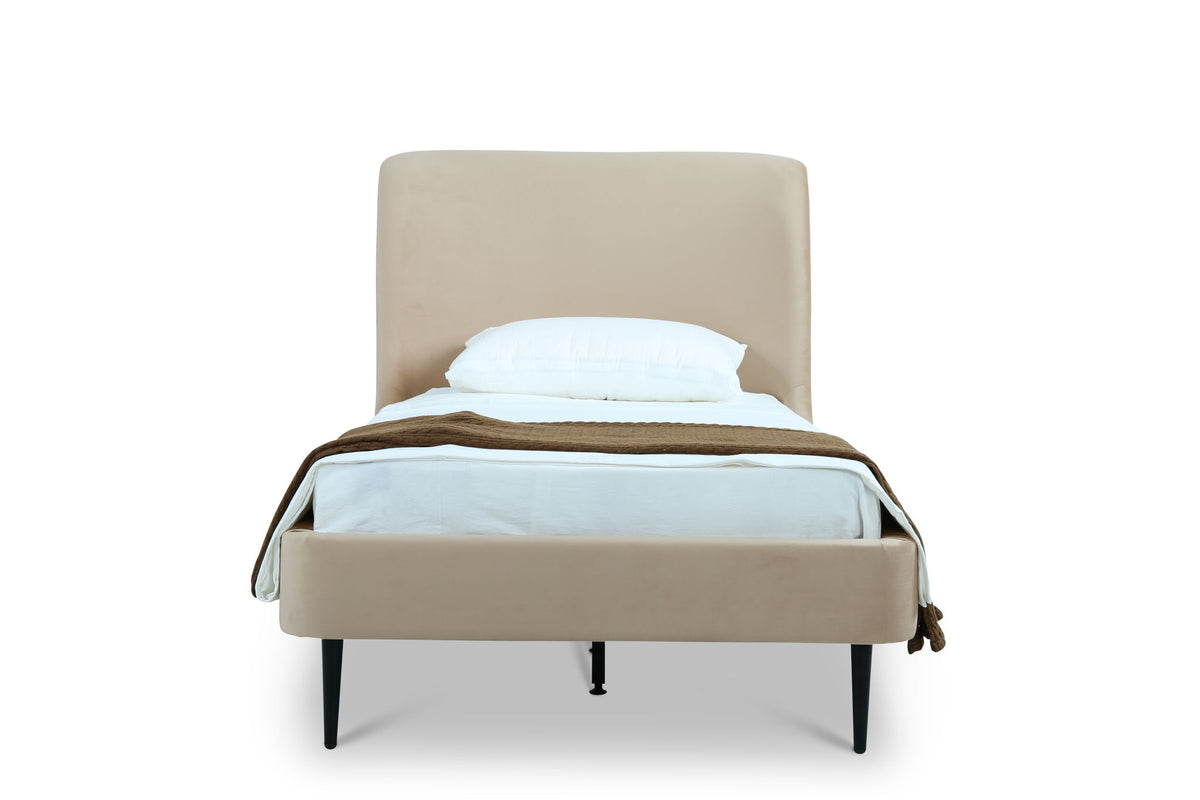 Heather - Twin Bed - Taupe And Black
