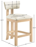 Lavrin - Vegan Leather Counter Stool (Set of 2) - Natural Base