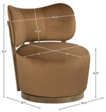 Elara - Velvet Upholstered Swivel Accent Chair - Stained Brown