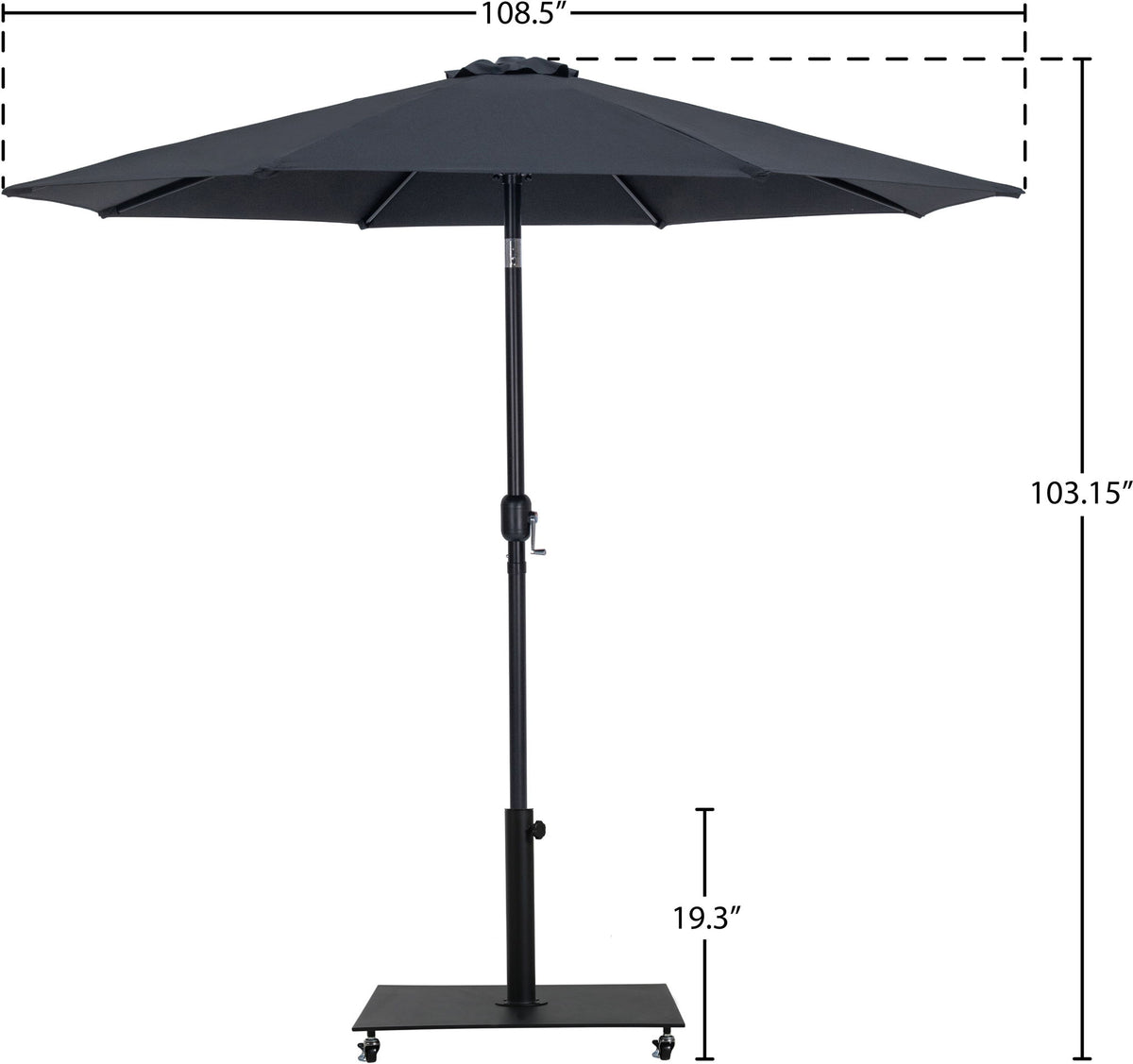 Fiji - Aluminum Patio Umbrella With Square Black Base
