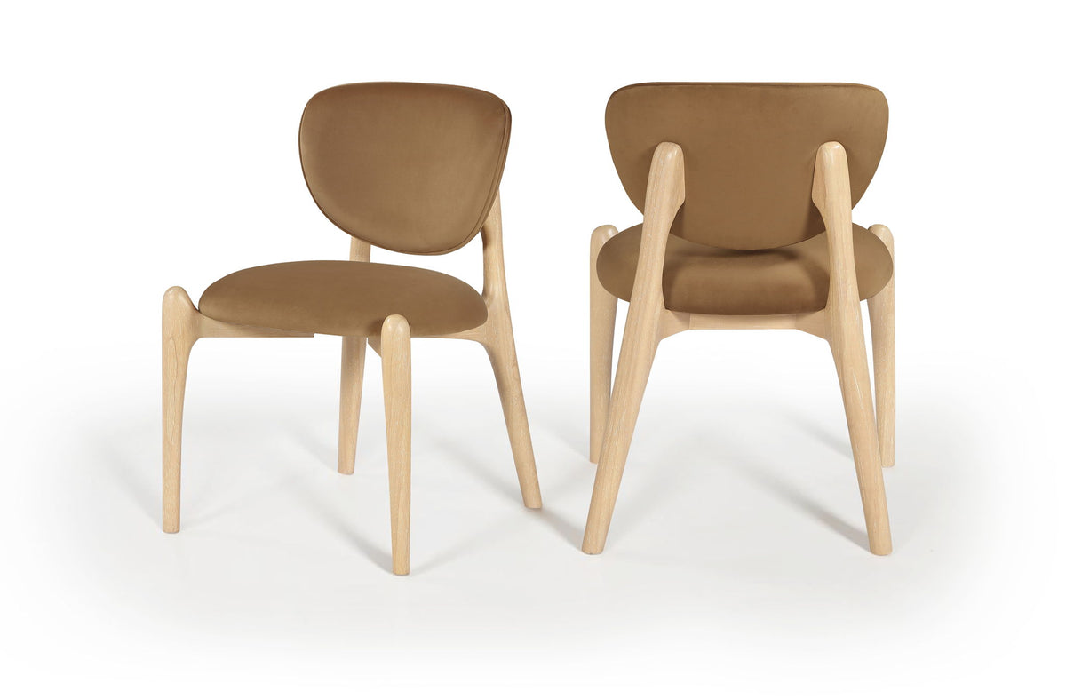 Velora - Upholstered Dining Chair (Set of 2) - Saddle / Natural