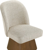 Marlowe - Linen Textured Fabric Upholstered Swivel Dining Side Chair - Stained Brown