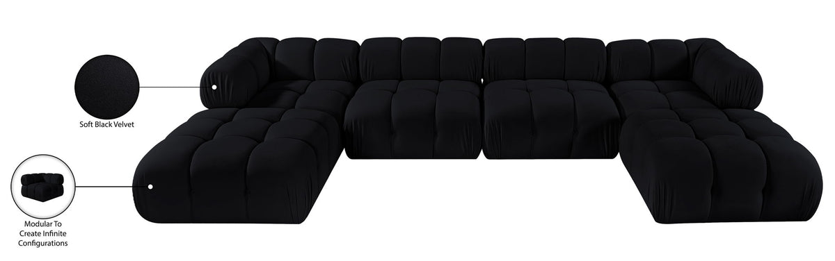 Orin - Velvet 6 Piece Modular Double Chaise Sectional