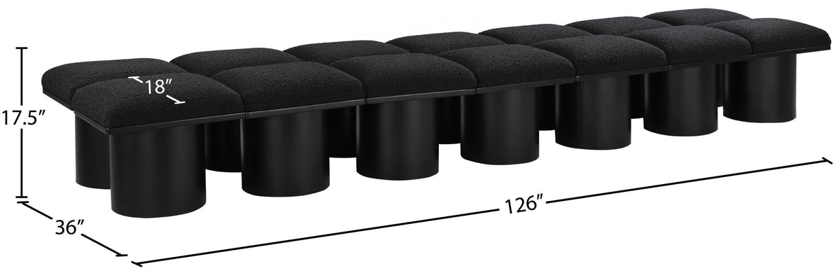 Pavilion - 14 Piece Modular Bench With Black Base