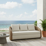 Pavilion - Metal Outdoor Sofa With Cushions - Natural / Boucle White