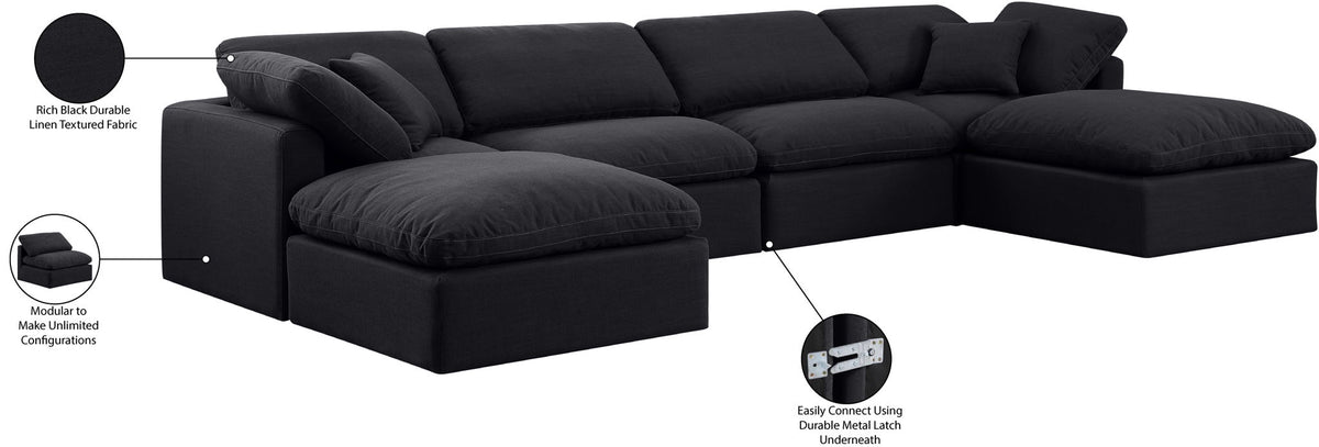 Indulge - Linen 6 Piece Modular Double Chaise Sectional