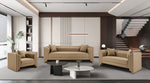 Everett - Vegan Leather 88.5" Upholstered Sofa - Tan