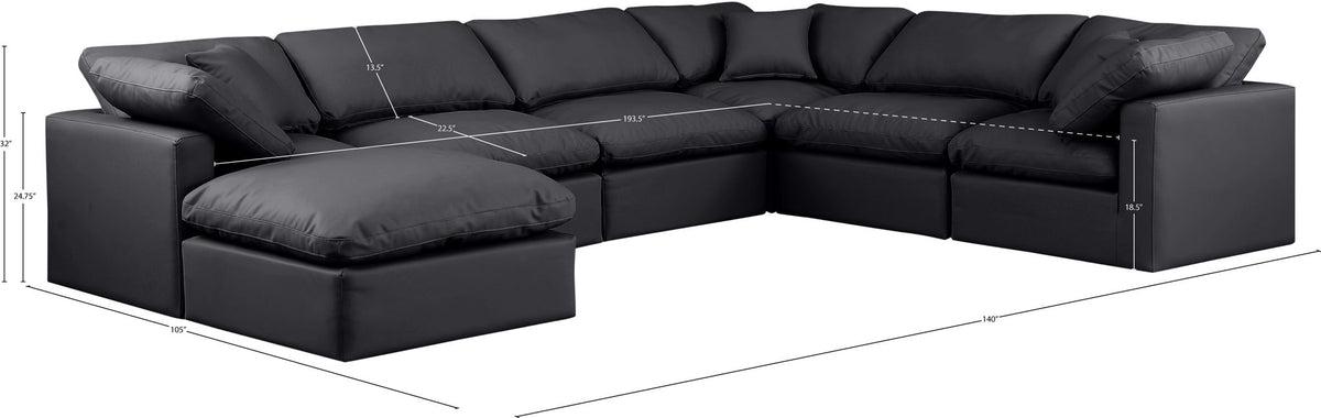 Indulge - Faux Leather 7 Piece Modular Sectional