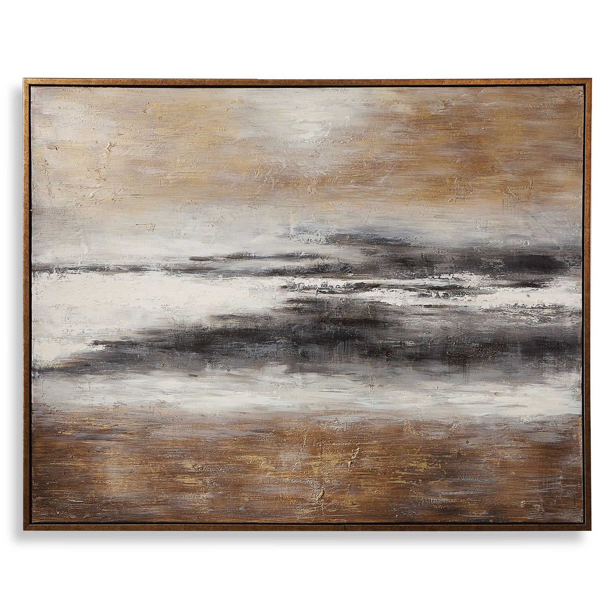 Moonlight - Hand Painted Canvas - Black / Bronze / Gold
