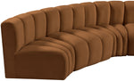 Arc - Velvet 8 Piece U-Shaped Modular Sofa - Saddle
