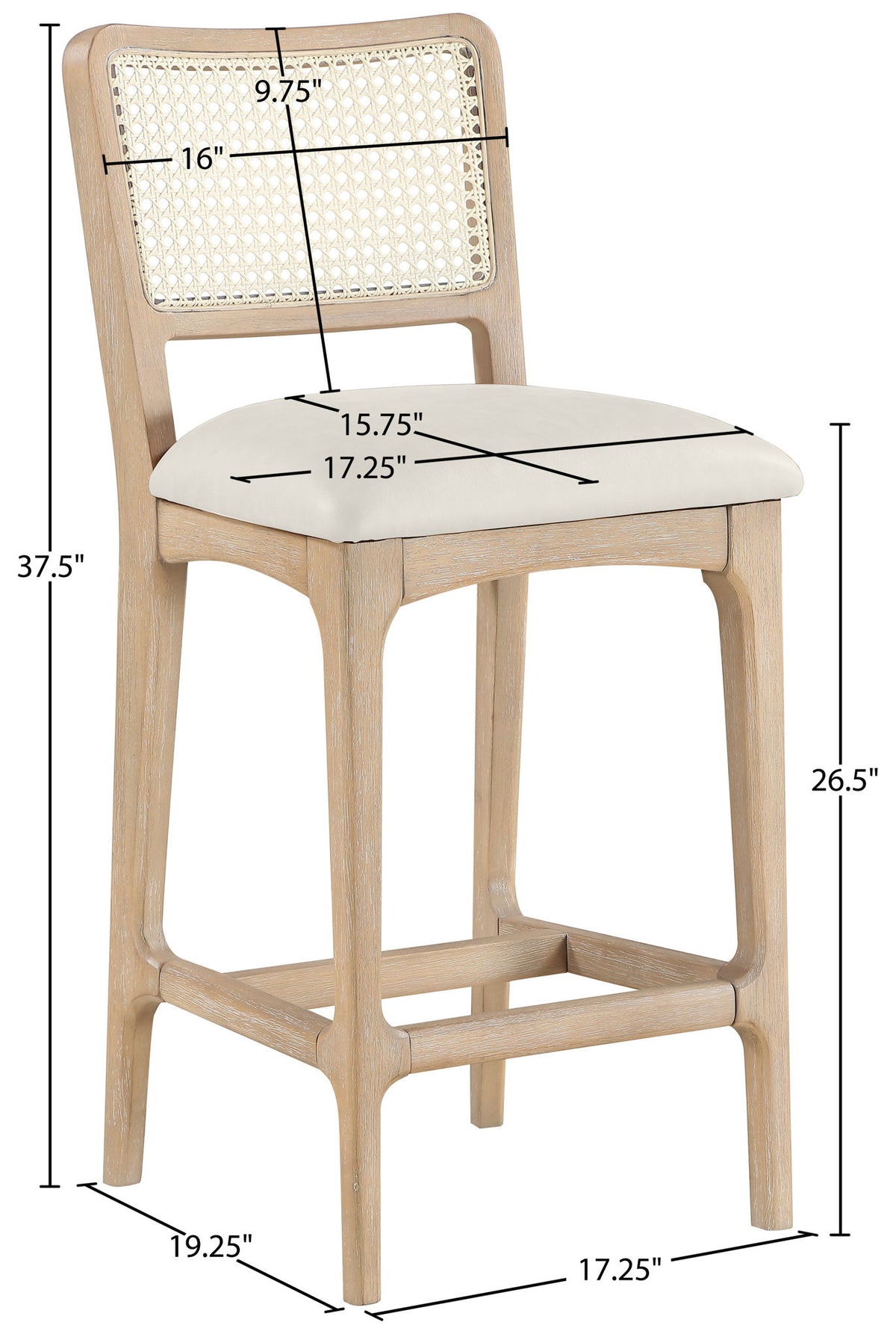 Atrium - Counter Stool With Brushed Natural Base (Set of 2)