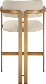 Aurum - Vegan Leather Upholstered Counter Stool With Brushed Brass Base