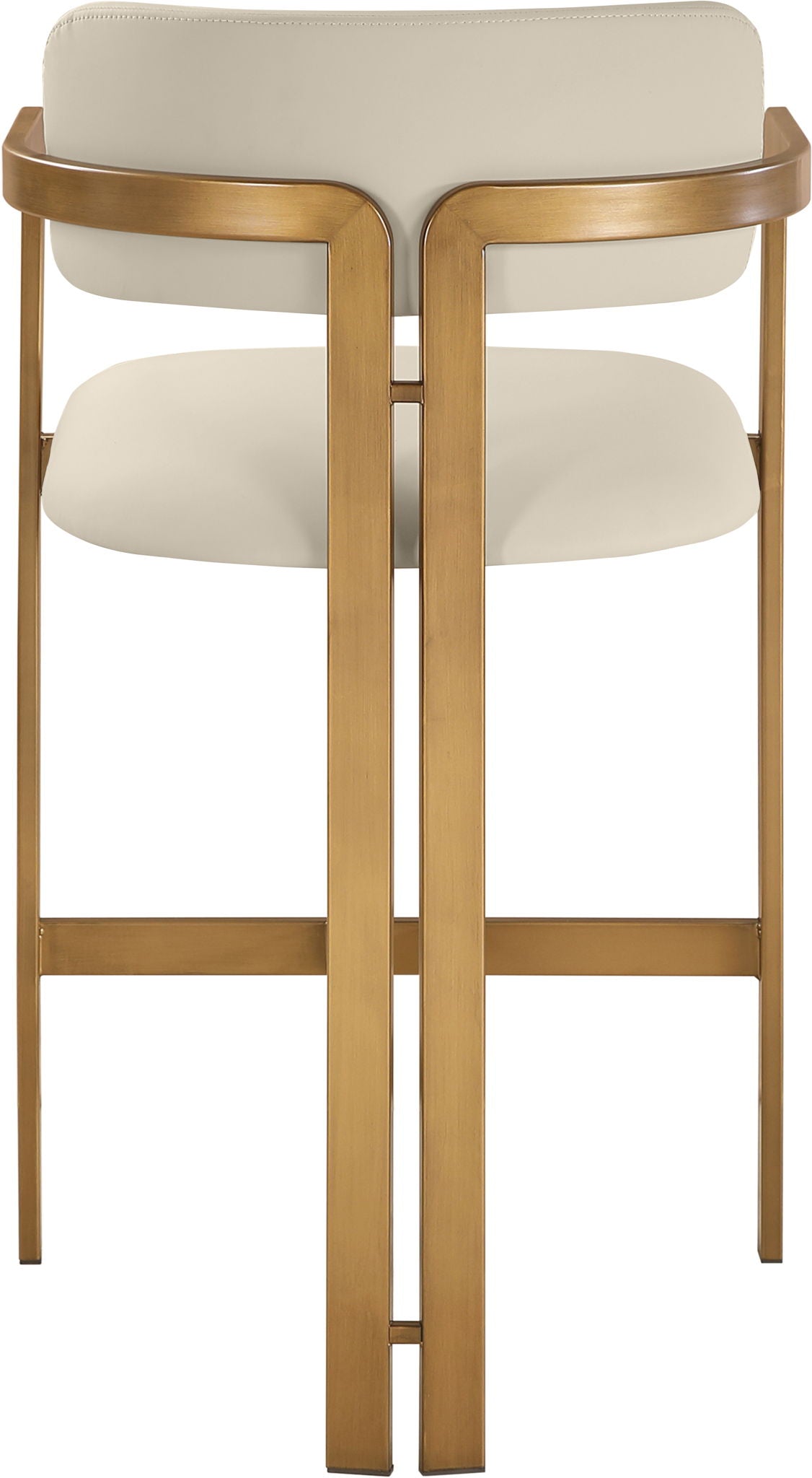 Aurum - Vegan Leather Upholstered Counter Stool With Brushed Brass Base
