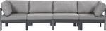Nizuc - Outdoor Patio 4 Seat Modular Sofa With Gray Frame