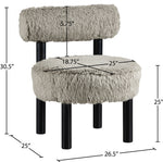 Ambre - Vegan Shearling Fabric Upholstered Accent Chair - Taupe