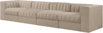 Rummi - Velvet Performance Fabric Upholstered 4 Piece Modular Sofa