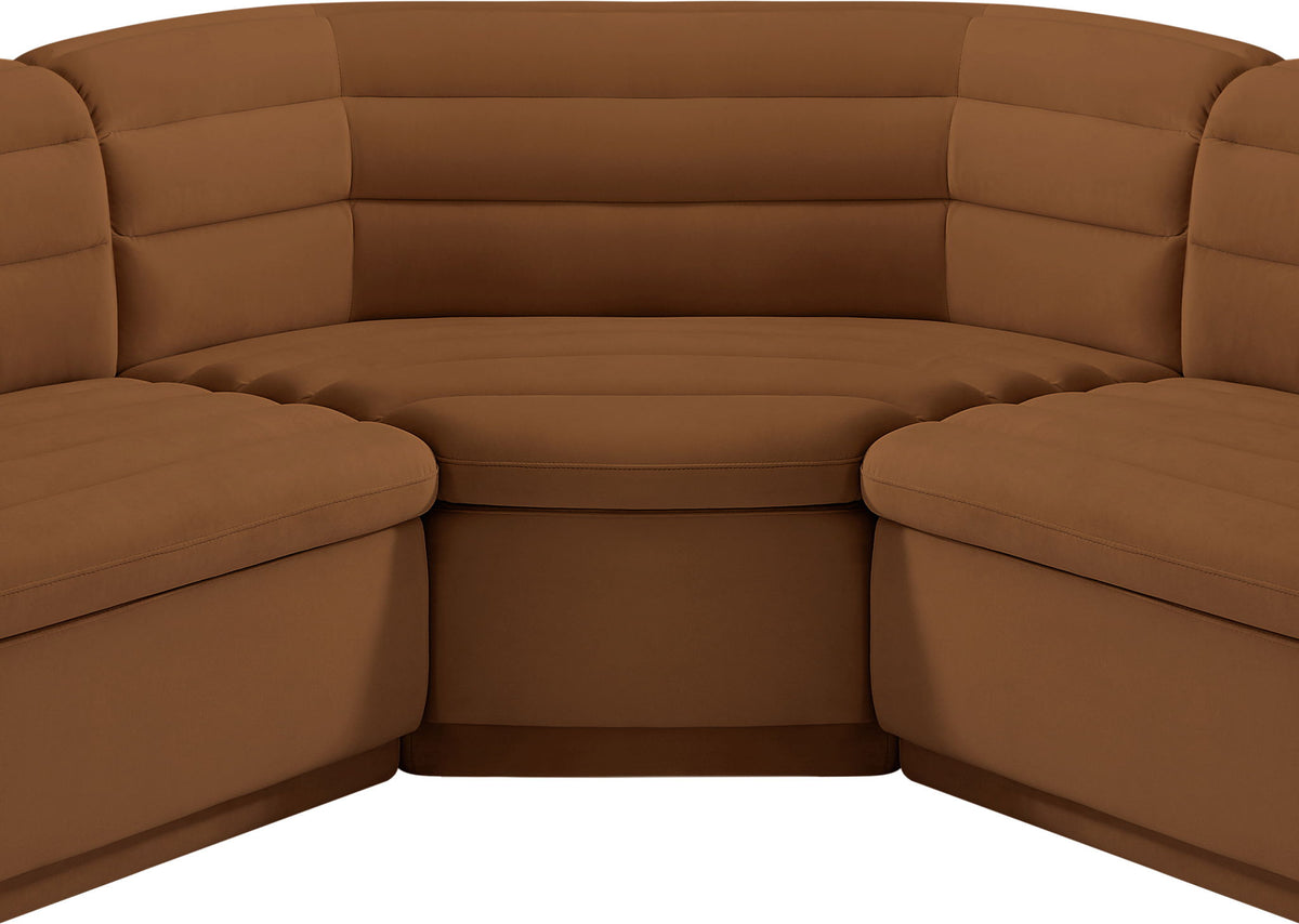 Cascade - Velvet Modular Sectional - Saddle