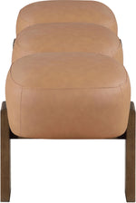 Woodcrest - Vegan Leather Upholstered Bench - Painted Brown Walnut Base