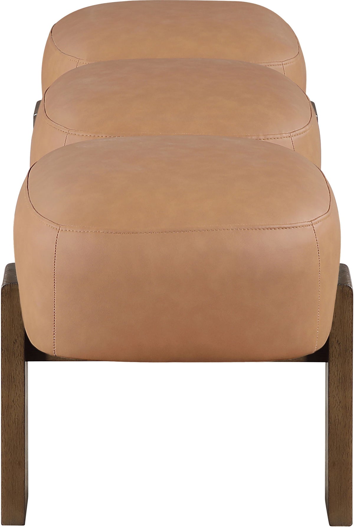 Woodcrest - Vegan Leather Upholstered Bench - Painted Brown Walnut Base