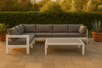 Nizuc - Outdoor Patio 7 Piece Modular Sectional With White Frame