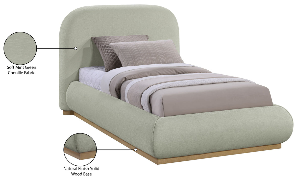 Vaughn - Chenille Bed With Natural Base
