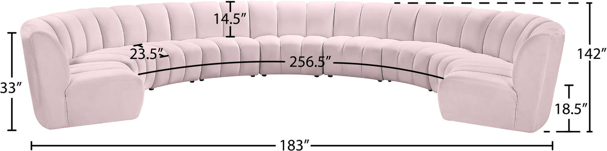 Infinity - 9 Piece Velvet Modular Sectional