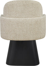 Marlowe - Linen Textured Fabric Upholstered Swivel Dining Arm Chair - Stained Black