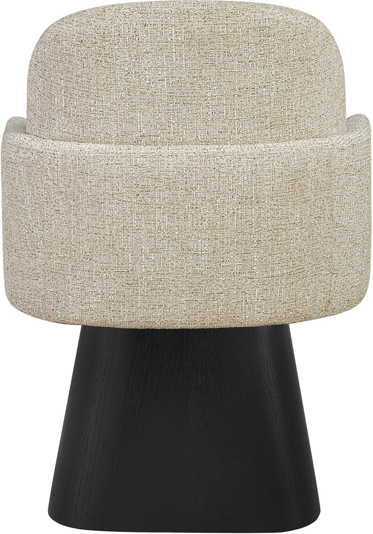 Marlowe - Linen Textured Fabric Upholstered Swivel Dining Arm Chair - Stained Black