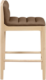 Ellis - Vegan Leather Upholstered Counter Stool (Set of 2) - Natural Base