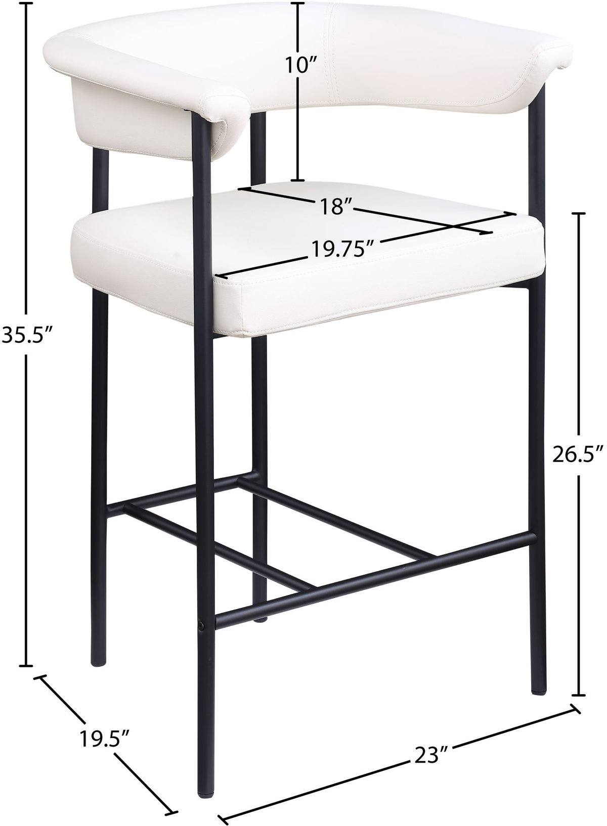 Malin - Faux Leather Counter Stool (Set of 2)