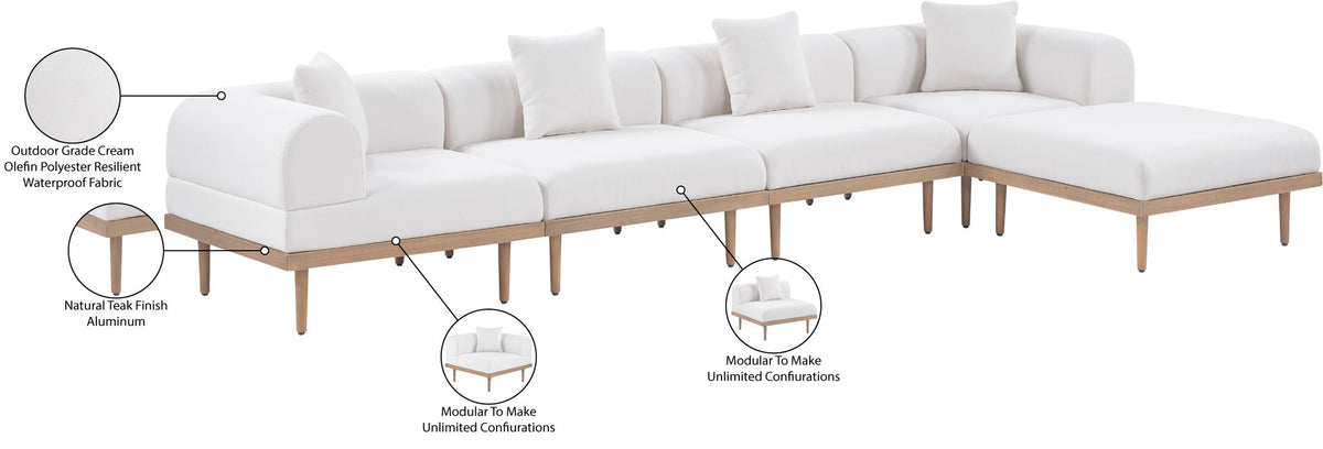 Laguna - 5 Piece 106.5" Upholstered Outdoor Patio Modular Sectional