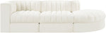 Rummi - Velvet Performance Fabric Upholstered 3 Piece Modular Sectional