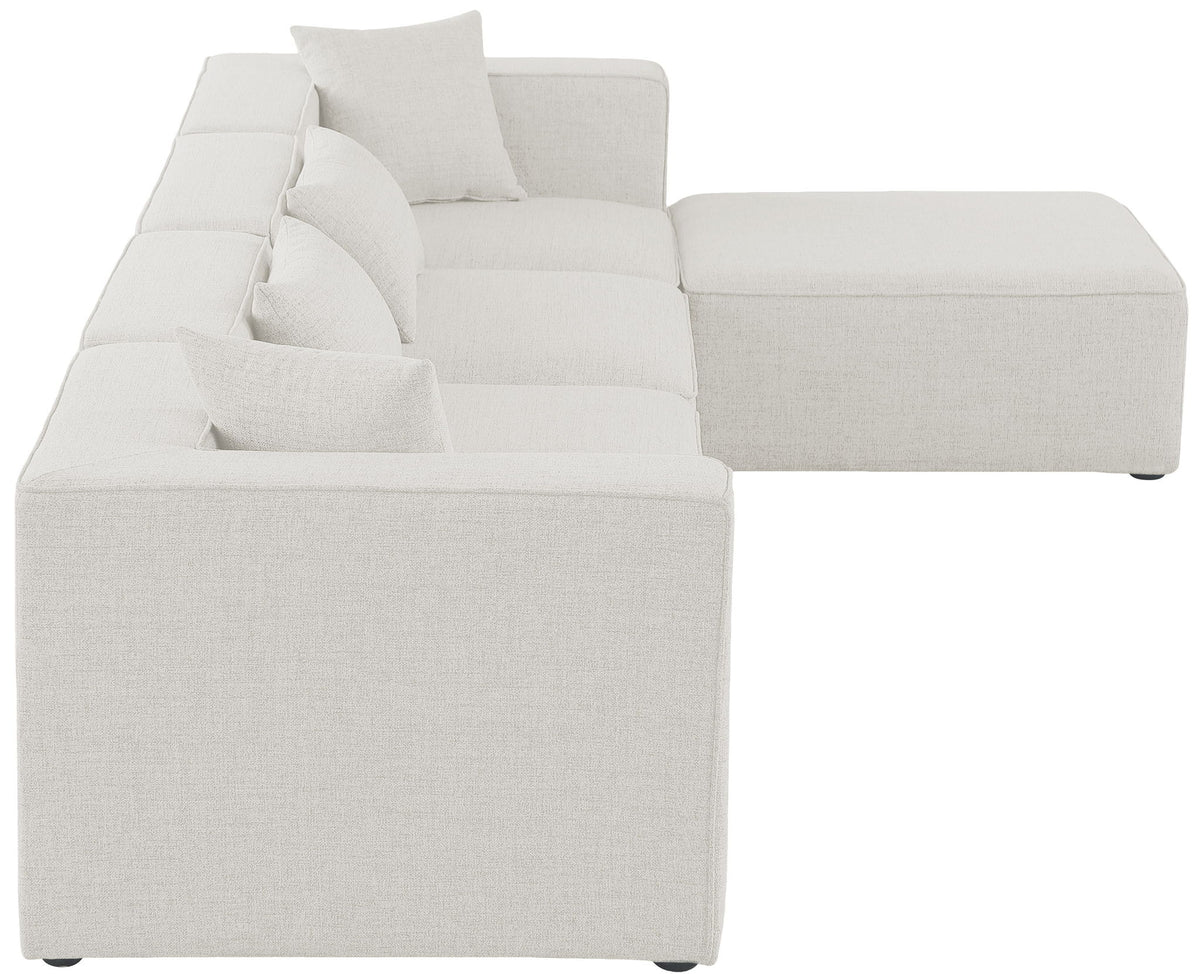 Cube - Linen 5 Piece Modular Sectional With Chaise