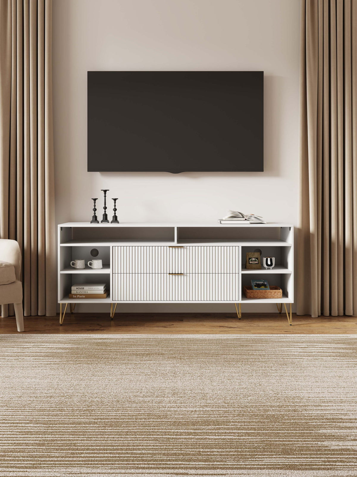 Manhattan Dumbo - Fluted TV Stand