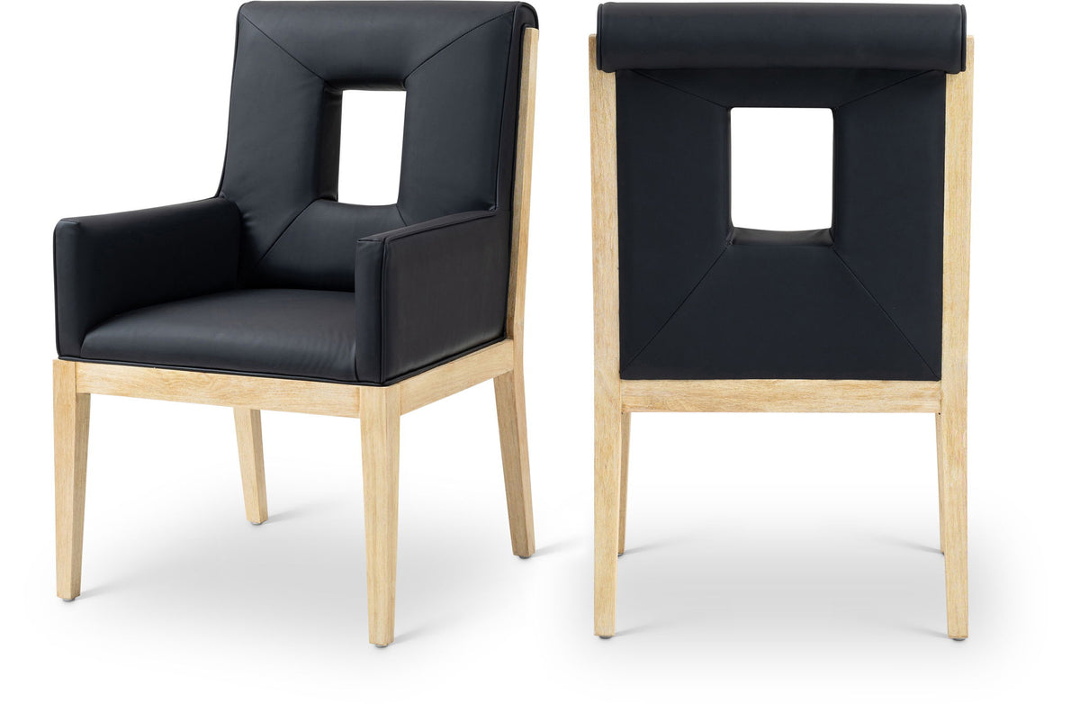 Gwendolyn - Faux Leather Dining Arm Chair With Natural Frame