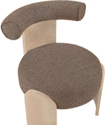 Calder - Linen Textured Fabric Upholstered Accent Chair - Painted Natural Base