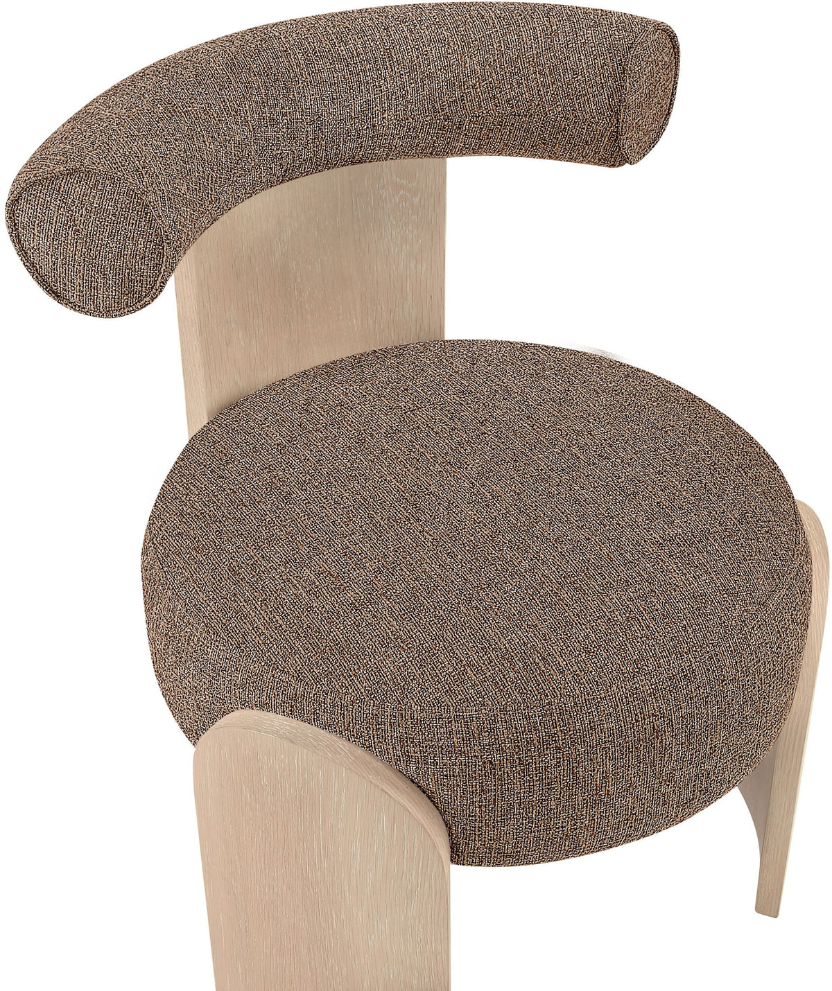 Calder - Linen Textured Fabric Upholstered Accent Chair - Painted Natural Base