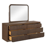 Leanna - Dresser With Wood Top - Brown Oak