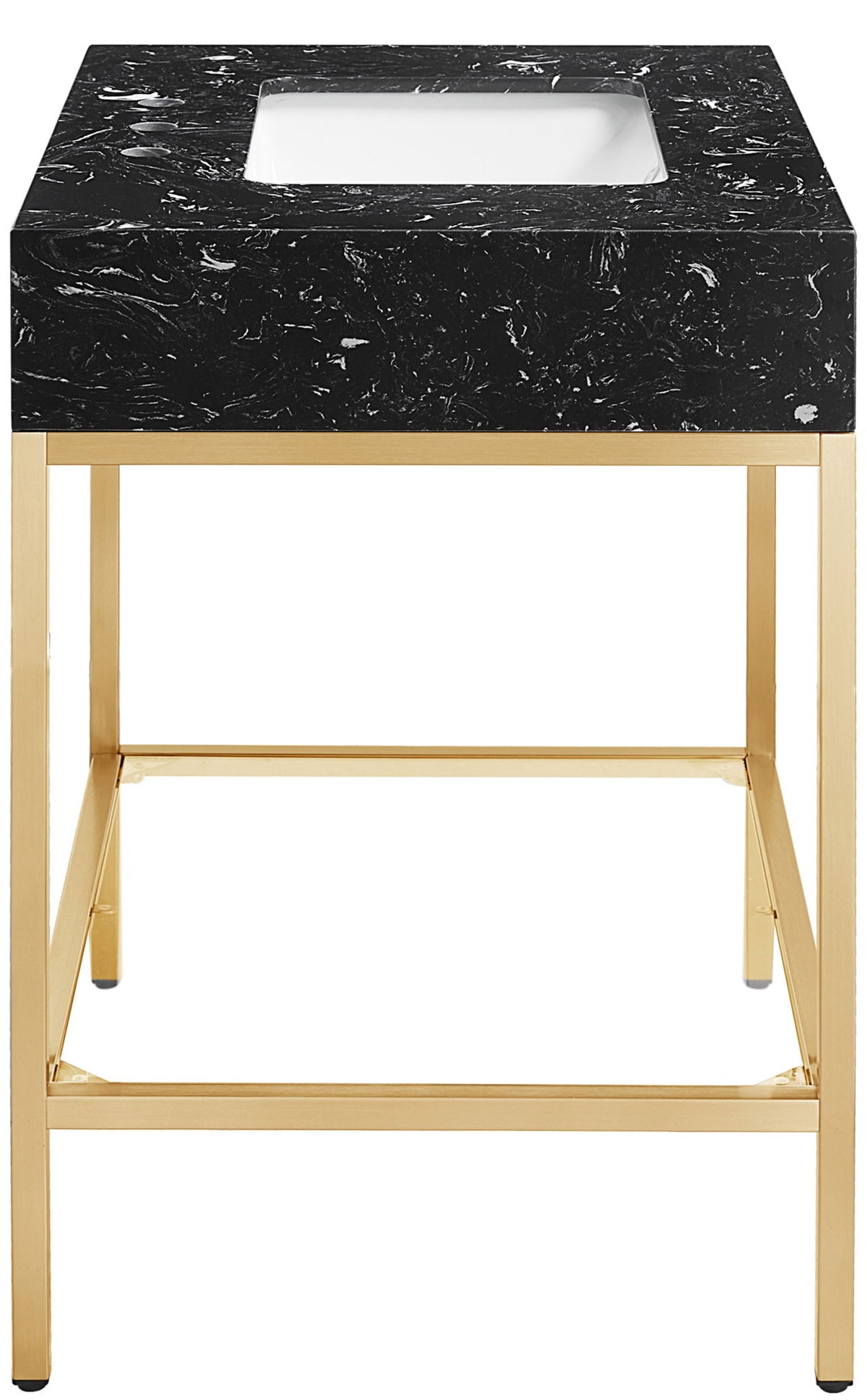 Marmo - Engineered Marble Bathroom Vanity With Gold Base