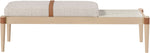 Nara - Linen Textured Fabric Upholstered Bench - Painted Natural