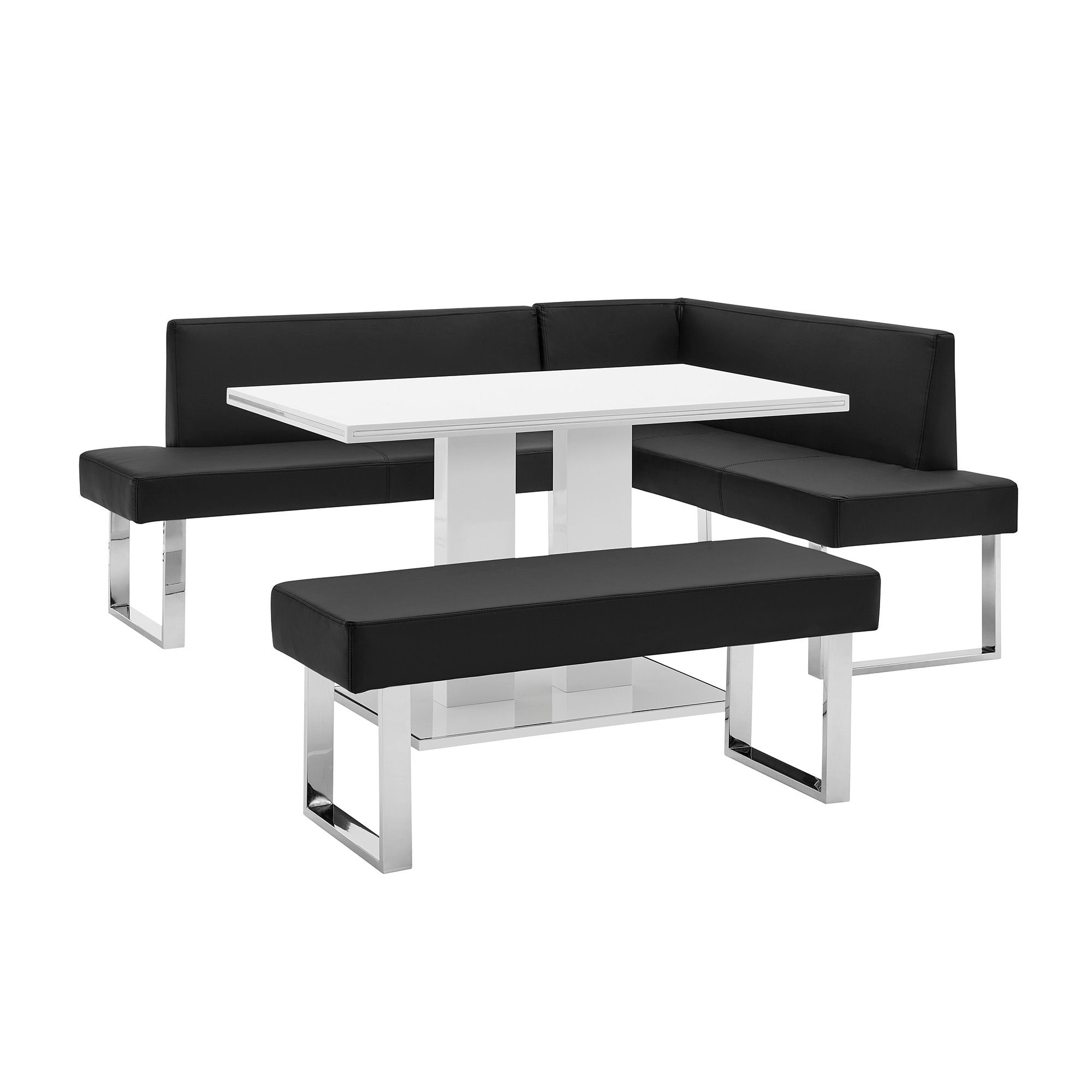 Amanda - 3 Piece Rectangular Dining Set - Black