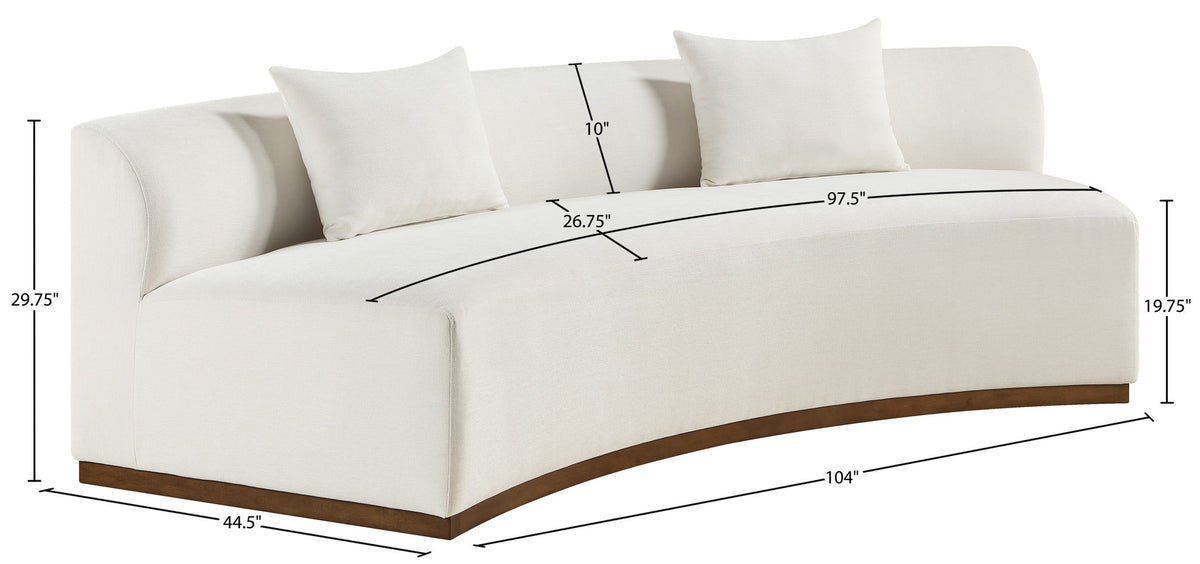 Avanti - 104" Chenille Fabric Upholstered Sofa